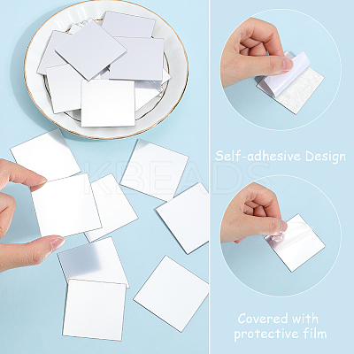 60Pcs Acrylic Mirror Wall Stickers AJEW-SP0001-20A-1