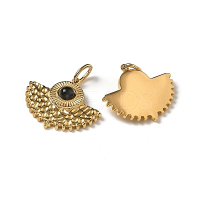 Ion Plating(IP) 304 Stainless Steel with Natural & Synthetic Gemstone Pendants STAS-G351-27G-1