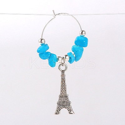Gemstone Wine Glass Charms AJEW-JO00003-05-1