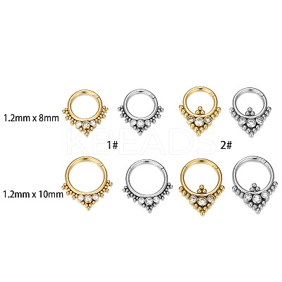 316L Surgical Stainless Steel Micro Pave Clear Cubic Zirconia Nose Rings WG1C8D8-05-1
