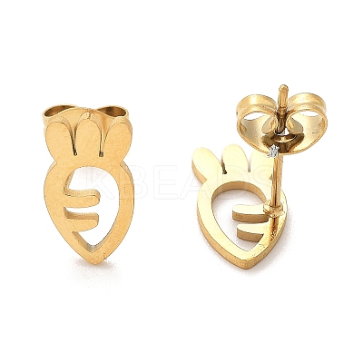 304 Stainless Steel Stud Earrings EJEW-I317-01G-1