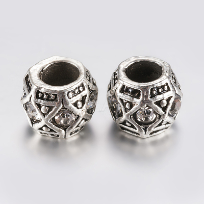 Tibetan Style Alloy Rhinestone European Beads PALLOY-F200-05D-1
