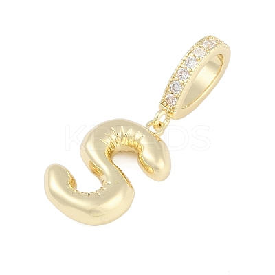 Brass Micro Pave Clear Cubic Zirconia Pendants KK-M289-01S-G-1