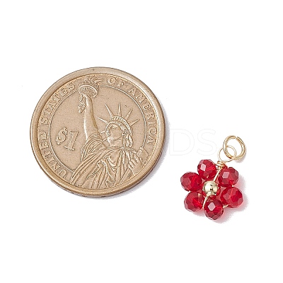 20Pcs 5 Colors Glass Charms PALLOY-JF02918-1