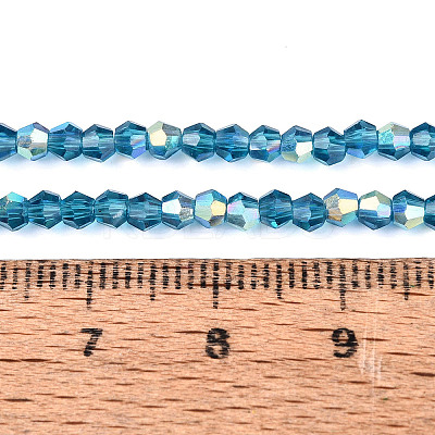 AB Color Plated Transparent Glass Beads Strands GLAA-G127-01O-1