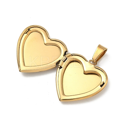 304 Stainless Steel Locket Pendants STAS-H255-02G-10-1
