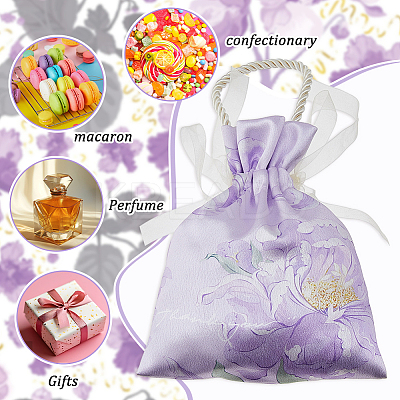 Rectangle Polyester Candy Gift Drawstring Bags ABAG-WH0062-03-1