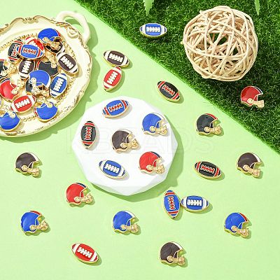 40Pcs 10 Styles Zinc Alloy Enamel Beads FIND-CJ0003-77-1