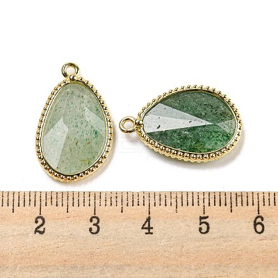 Natural Green Strawberry Quartz Faceted Pendants G-M431-14G-04-1