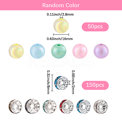 50Pcs Round Opaque Acrylic Beads MACR-SC0002-35-1