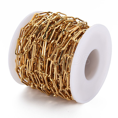 304 Stainless Steel Paperclip Chains CHS-S008-010G-1