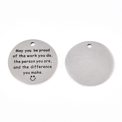 Non-Tarnish 201 Stainless Steel Pendants STAS-T064-38P-28-1