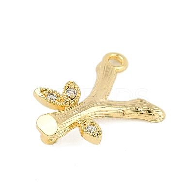Brass Crystal Rhinestone Letter Links Connector Charms KK-S395-06G-Y-1