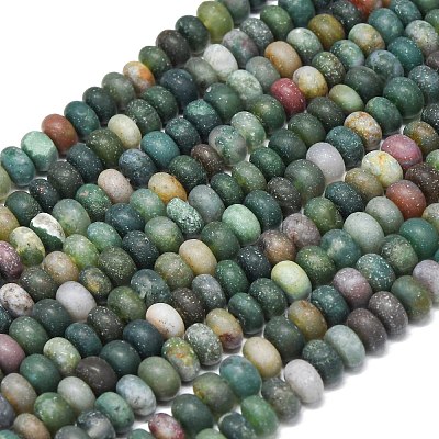 Natural Indian Agate Beads Strands G-P575-A08-6x4mm-1