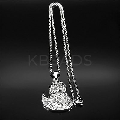 201 Stainless Steel Saint Jude Pendant Necklaces for Men Women LS-NJEW-K283-16P-1