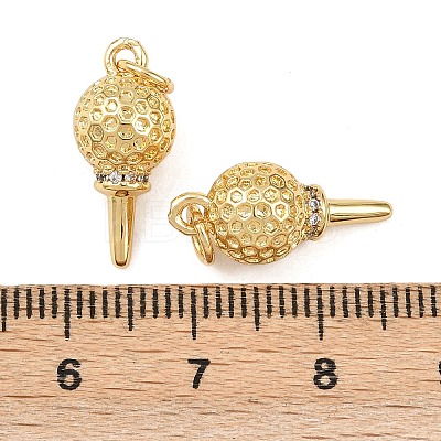 Brass Cubic Zirconia Pendants KK-L251-52G-02-1