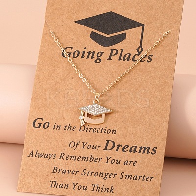 Graduation Theme Alloy Crystal Rhinestone Pendant Necklaces FS-WG07ADB-01-1