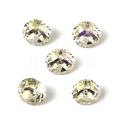 Glass Rhinestone Cabochons GLAA-A018-8mm-001GY-1