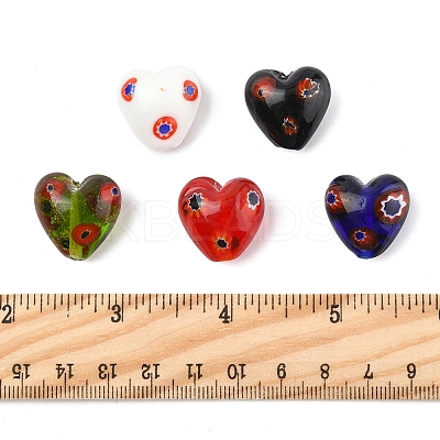 24Pcs 5 Colors Handmade Millefiori Glass Beads LAMP-FS0001-36-1