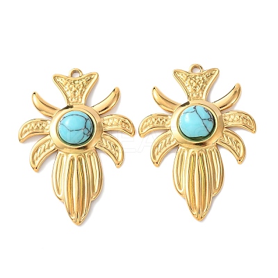 Synthetic Turquoise Pendants LS-STAS-Z177-07G-02-1