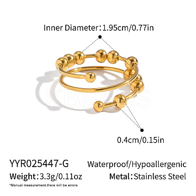 304 Stainless Steel Sliding Bead Finger Rings OK3512-1-1