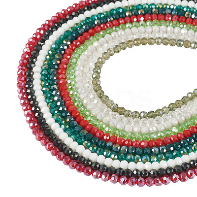 10Strands 10 Colors Electroplate Transparent Glass Beads Strands EGLA-TA0013-32-1