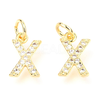 Brass Micro Pave Cubic Zirconia Charms ZIRC-O037-14G-1