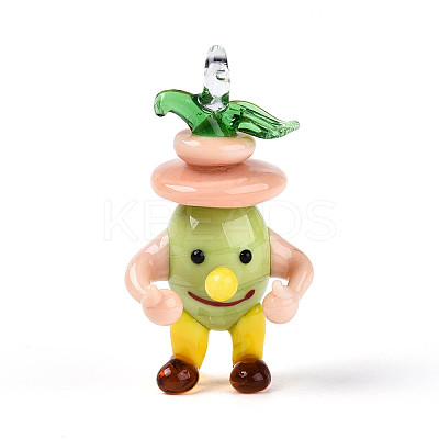 Handmade Lampwork Cartoon Onion Pendants LAMP-T025-11B-1