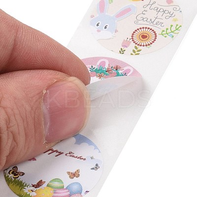 8 Patterns Easter Theme Self Adhesive Paper Sticker Rolls DIY-C060-03P-1