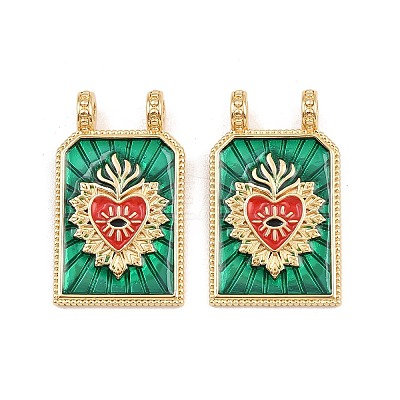 Brass Enamel Pendants X-KK-B157-28C-G-1