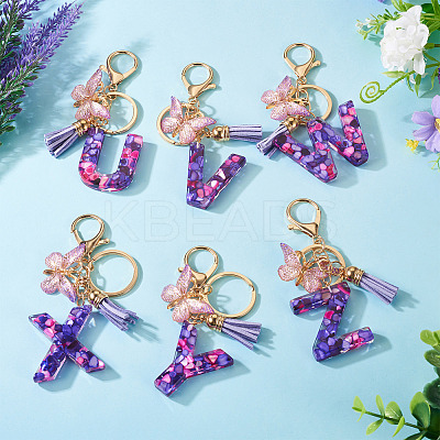 Resin Butterfly Pendant Keychains KEYC-TAC0034-03X-1