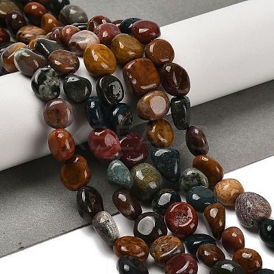 Natural Ocean Jasper Beads Strands G-P497-01E-90A-1