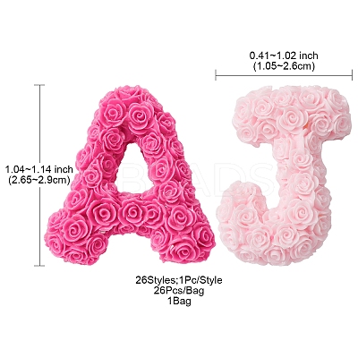 26Pcs 26 Styles Opaque Resin 26 Letter Cabochons RESI-YW0001-39-1