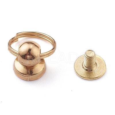 Alloy Pull Ring Rivets Screw Back Studs PALLOY-Z002-01LG-1