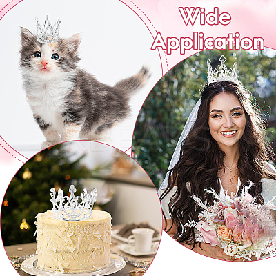 4Pcs 4 Styles Crown Zinc Alloy Cake Decoration AJEW-CP0008-84S-1