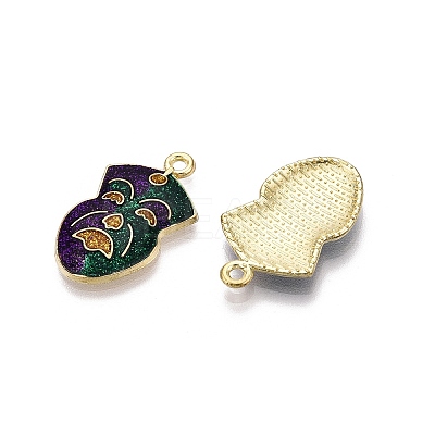 Carnival/Mardi Gras Theme Alloy Enamel & Glitter Powder Pendants ENAM-T020-53F-RS-1