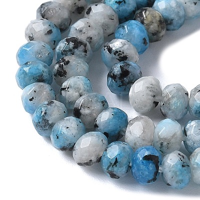 Dyed Natural Sesame Jasper Rondelle Beads Strands G-E316-2x4mm-A01-1