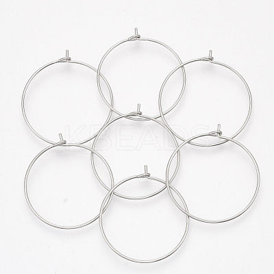 304 Stainless Steel Hoop Earring Findings STAS-T047-17-1