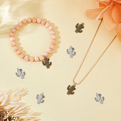 100Pcs 2 Style Tibetan Style Alloy Pendants TIBE-DC0001-07-1
