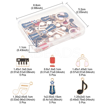30Pcs 6 Styles Alloy Enamel Charms FIND-FS0003-99-1