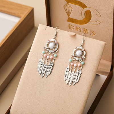 Alloy Resin Dangle Earrings FS-WG73BC7-03-1