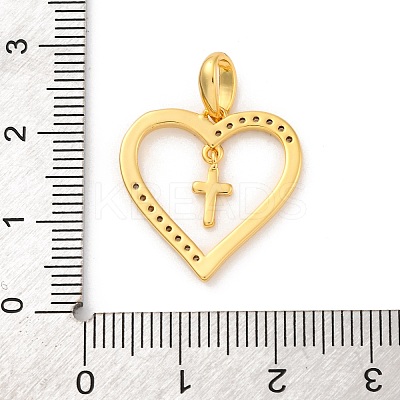 Brass Micro Pave Cubic Zirconia Pendants KK-U033-10G-01-1
