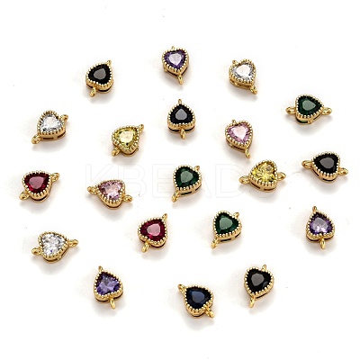 Real 18K Gold Plated Brass Micro Pave Cubic Zirconia Links Connectors ZIRC-L100-011G-1