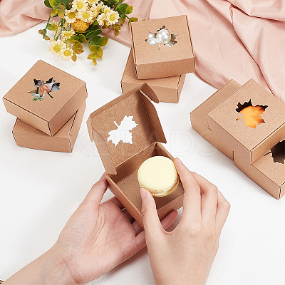 Folding Kraft Paper Cardboard Jewelry Gift Boxes LS-CON-WH0092-28-1