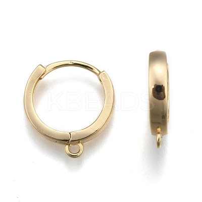 Brass Huggie Hoop Earring Findings KK-S350-069G-1