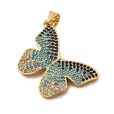 Brass Micro Pave Cubic Zirconia Pendants KK-I360-023G-1-1