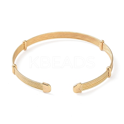 Brass Open Cuff Bangles BJEW-A144-01B-1