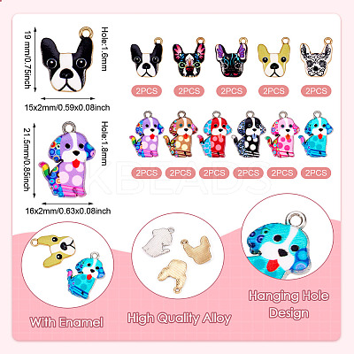 22Pcs 11 Styles Alloy Enamel Pandants FIND-TA0004-95-1
