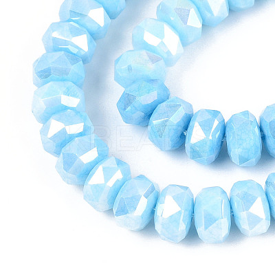 Anti-Tarnish Electroplate Glass Beads Strands GLAA-T025-8mm-11C-1