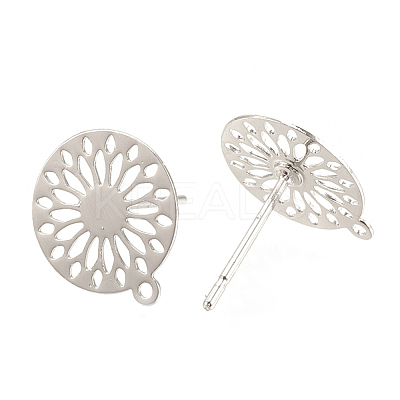 Brass Stud Earring Findings KK-S345-261-1